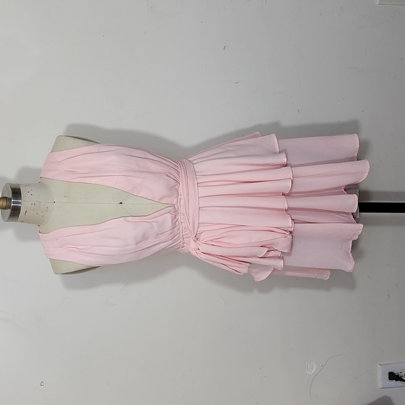 Lioness Peach Deep Vneck Tiered Dress Size S - Picture 1 of 8